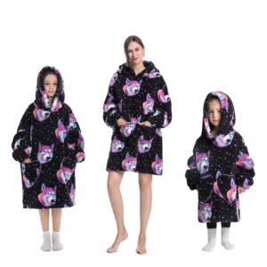 Oversized  Shu Velveteen Warm Blanket for Winter Cozy Hoodie for Adults Kids Toddlers  Halloween Xmas Gifts